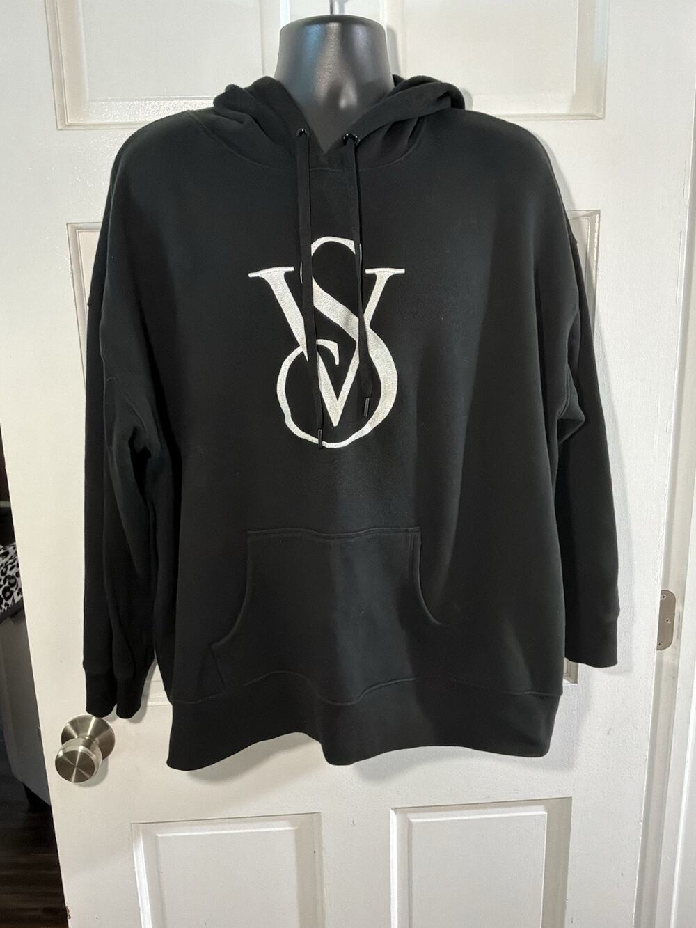 Ladies Victoria Secret Black Hoodie Sweatshirt Size XXL